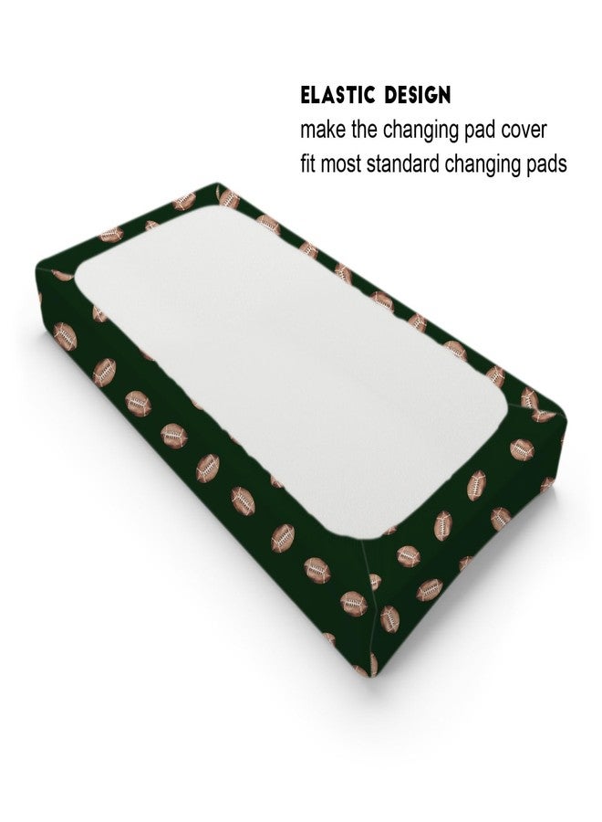 KASTLEE Cream Watercolor American Football Baby Changing Pad Covers for Boy Girl 32''x16'' Football Game Fitted Diaper Baby Change Table Pad Mats Baby Sports Soft Breathable Nursery Cradle & Bassinet Sheets - Image 3