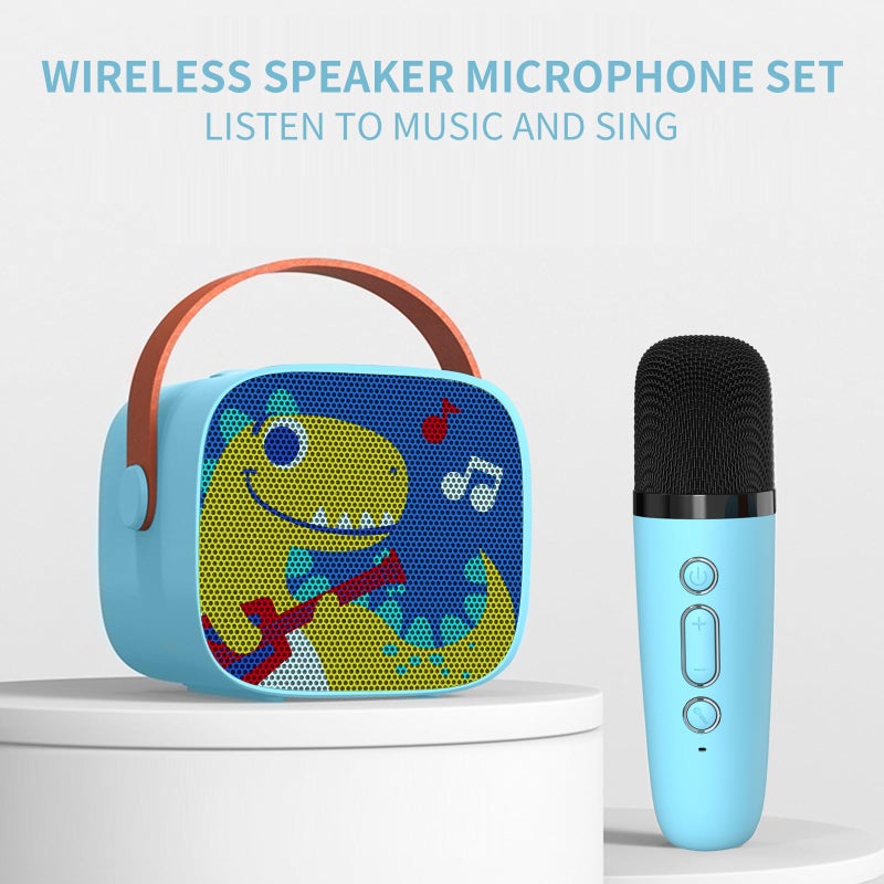 Snowall Dinosaur Karaoke Machine for KidsPortable Bluetooth Speaker with Wireless MicrophoneKids Music Player Toys for Boys34 5 6 7 8 Years Old Teens Birthday Yellow Dinosaur - Image 3