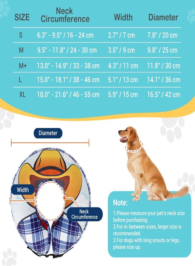 Avont Inflatable Dog Cone Collar After Surgery, Soft Dog Donut Collar to Stop Licking, E Collar Cone Alternative for Small Medium Large Dogs -Cowboy(L) - Image 4