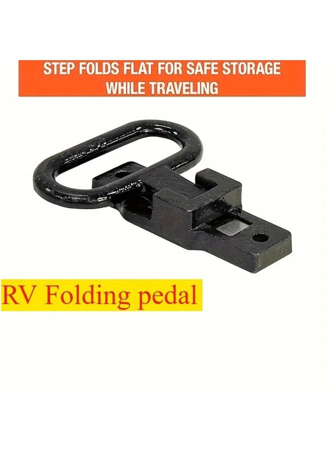Black RV Folding Step Board With Safety Handle 140 Lbs Capacity Easy Installation - Image 2