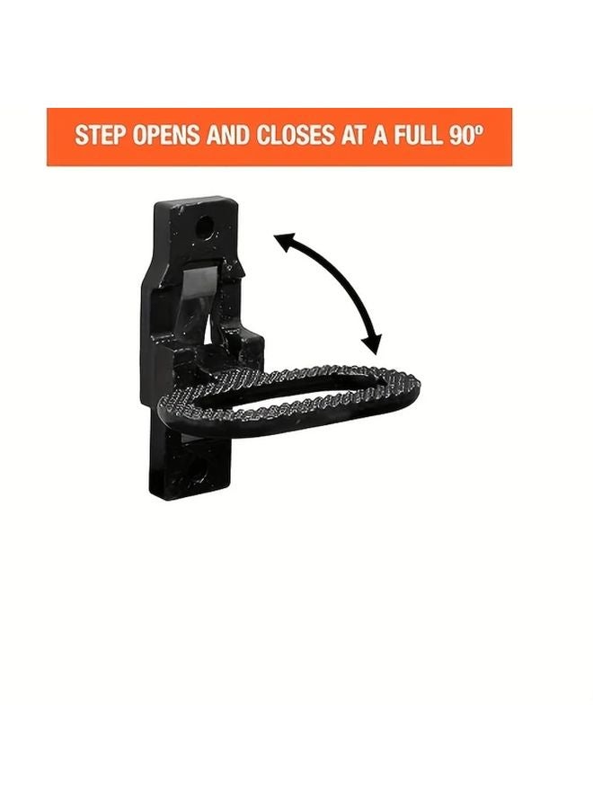 Black RV Folding Step Board With Safety Handle 140 Lbs Capacity Easy Installation - Image 5