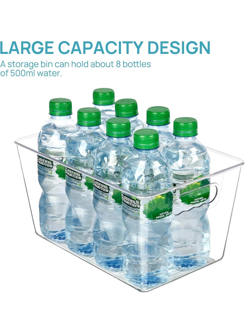 DIOTTI 4 Pack Clear Plastic Storage Bins, Stackable Pantry Organizer Containers for Kitchen, Bathroom, Refrigerator, Household Essentials - Image 3