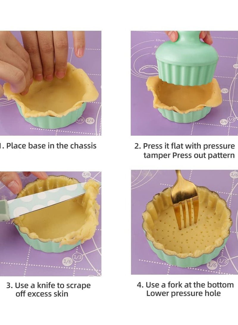 SYOSI مجموعة قواديس فطيرة غير لاصقة قواديس فطيرة صغيرة بأرضيات قابلة للإزالة للفطائر، قواديس كيش، كعك الجبن، الحلويات والمزيد للطهي في الفرن أو قدر الضغط تحتوي على 6 قواديس فطيرة وغطاء ضغط واحد - Image 4