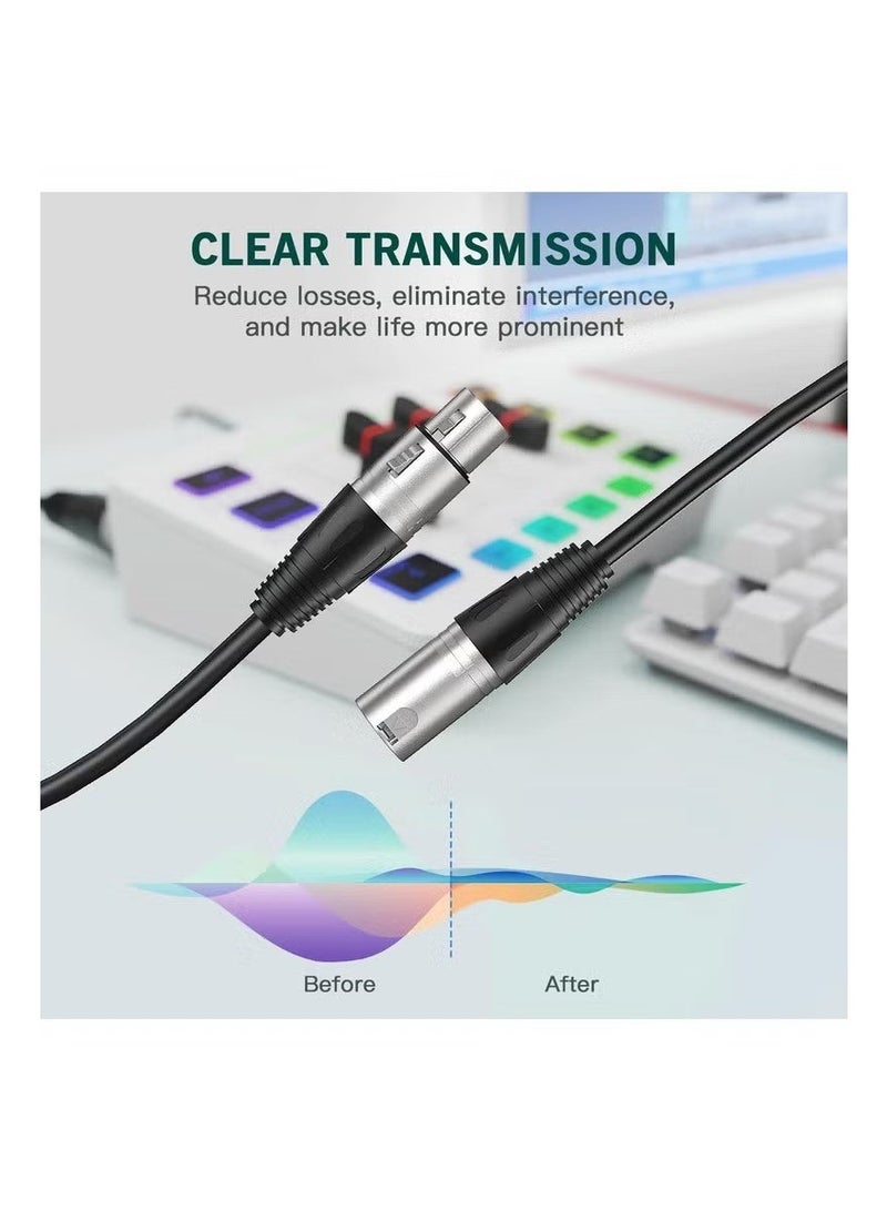 نيو هامبشاير كابل XLR مايكروفون 3 بن ذكر إلى أنثى كابل صوت متوازن بدون تشويش مناسب للتسجيل والمكسر والسماعات - Image 2