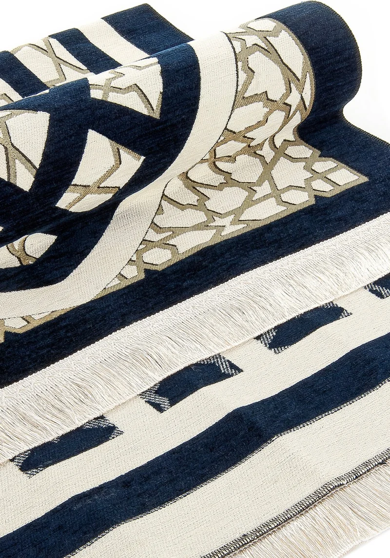 ايهفان اونلاين Star Patterned Chenille Prayer Rug - Navy Blue