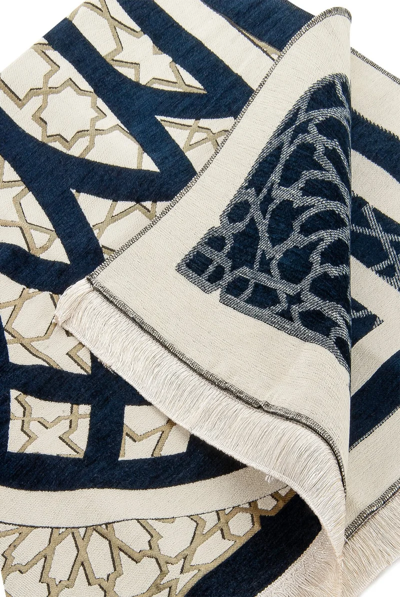 ايهفان اونلاين Star Patterned Chenille Prayer Rug - Navy Blue