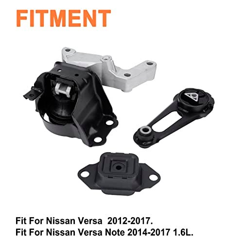 YOUYIEN Engine and Transmission Mount (3PS).Replaces Part # A7369 A4361 A7368. Fit for Nissan Versa 2012-2017. Nissan Versa Note 2014-2017 1.6L. - Image 2