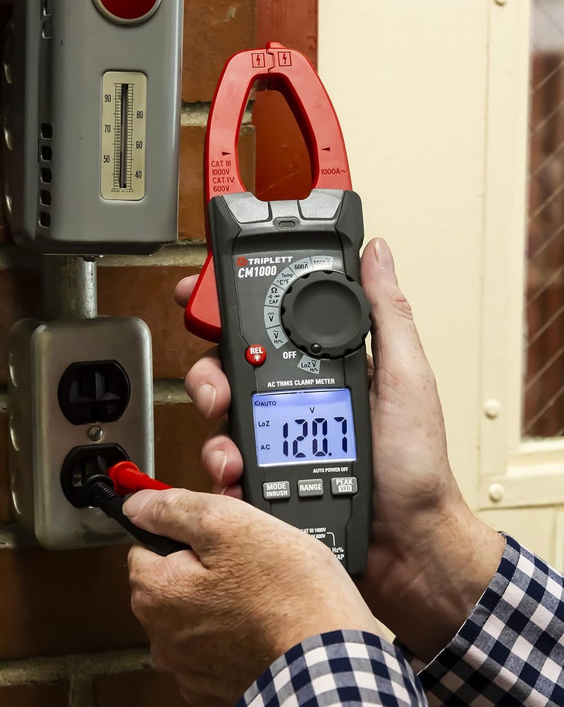 Triplett Triplett CM1000 True RMS 6000 Count 1000A AC Clamp Meter with Inrush LPF and LOZ  - Image 5