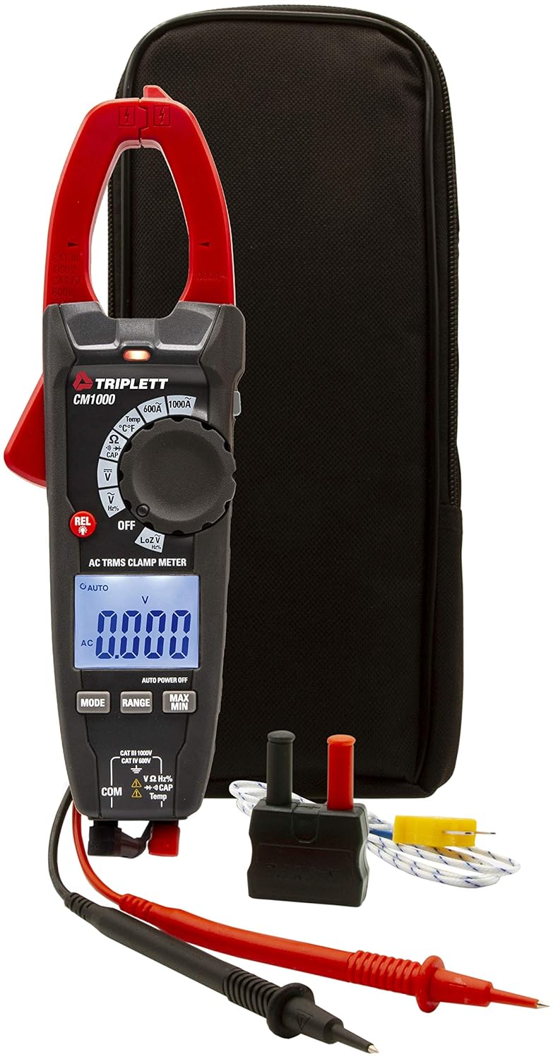 Triplett Triplett CM1000 True RMS 6000 Count 1000A AC Clamp Meter with Inrush LPF and LOZ  - Image 2