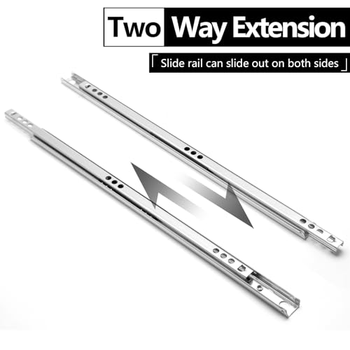 Suiwotin 4PCS 13.5 Inch Drawer Slides, Metal Ball Bearing Drawer Slides, Small Drawer Rails, Non-Removable Side Mount Two Way Slide Track Rail, 2 Pairs (0.7" Wide) - Image 3