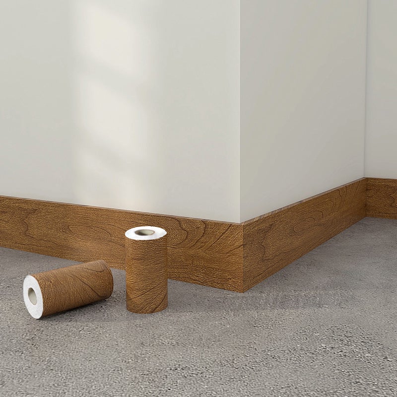 Wood Grain Waist Line Skirting Line Self-Adhesive Sticker Corner Line Door Frame Decorative Strip 10 Meters Refurbished Waterproof Moisture-Proof Sticker - Image 1