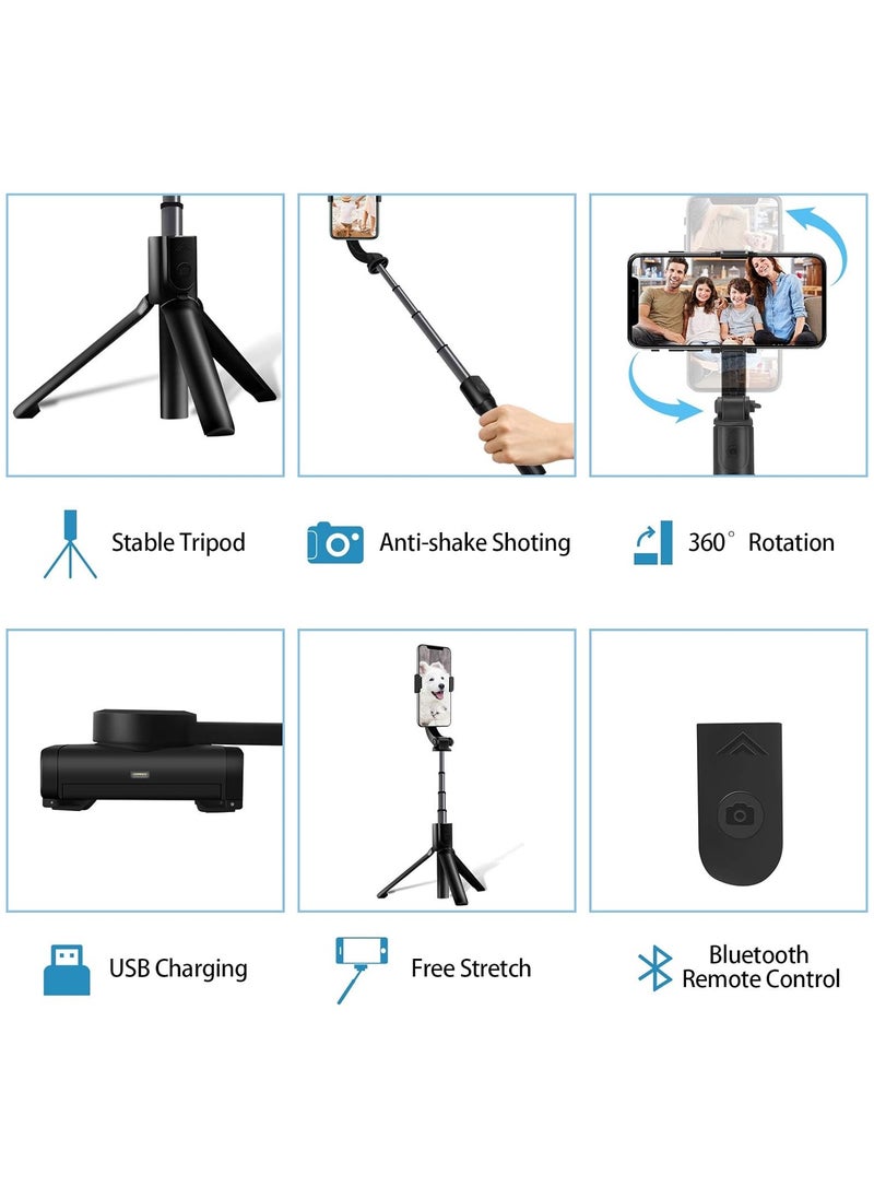 Generic - Portable Phone Gimbal Stabiliser with Wireless Remote, Mobile Phone Stabilizer for Vlog YouTube, Foldable Gimbal Compatible with iPhone and Android Smartphones - Image 1