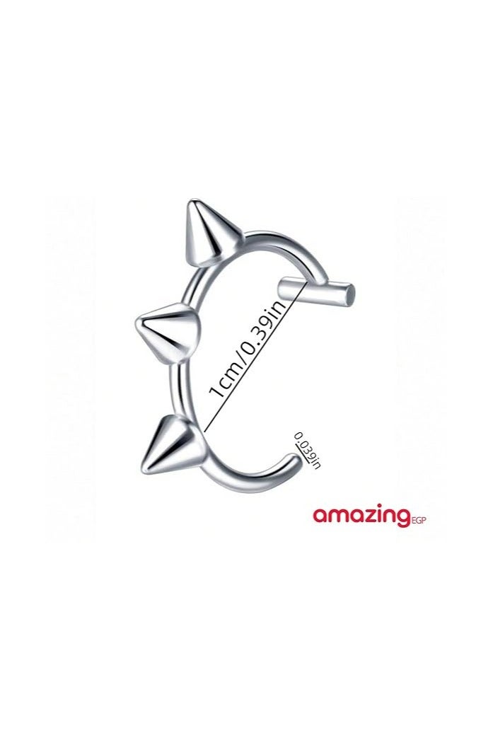 amazing.EGP Non-Pierced Lip Ring, Stainless Steel Clip-On Hoop, Hypoallergenic  - Image 4
