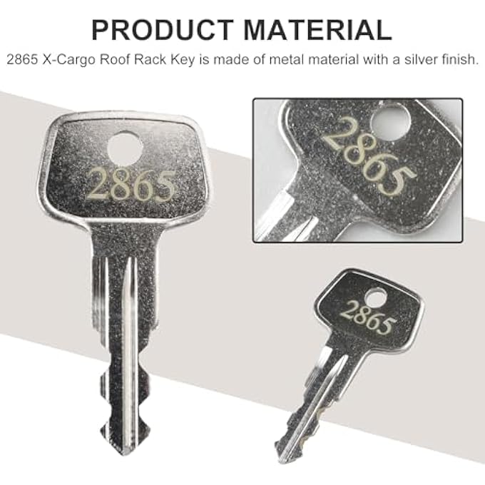 rayihni 2865 X-Cargo Roof Rack Key,X-Cargo Luggage Roof Key Karrite Ski Bike xcargo Carrier Skyline Sportrack XL,Replacement Keys for Sears XCargo Karrite SportRack Carriers(Code 2865-2 Pack) - Image 3