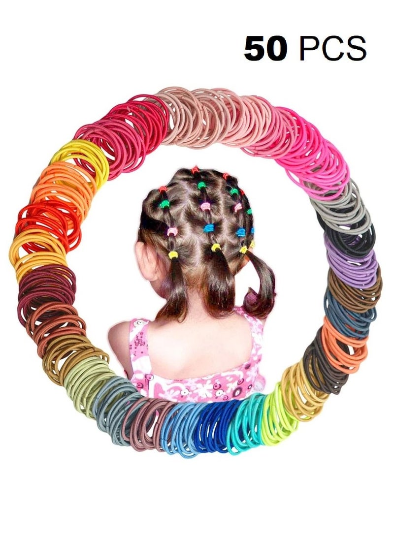 MARGOUN 50Pcs Hair Ties Elastic Hair Bands Ponytail Holder Girls Women Kids Hair Accessories - Image 1