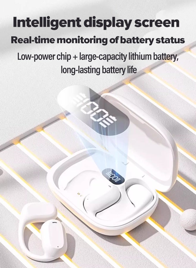 In-ear headphones, HiFi Intelligent Noise Cancelling, Wireless Bluetooth 5.4, 99-hour battery life, IP57 water resistance, Multiple Modes, HD Sound Quality, Fast Charging, Available in Black, White, and Beige, Portable, True Bone Conduction Earhook Bluetooth Headphones - Image 4