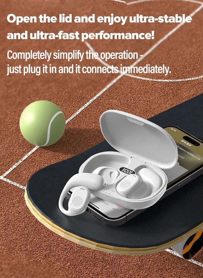 In-ear headphones, HiFi Intelligent Noise Cancelling, Wireless Bluetooth 5.4, 99-hour battery life, IP57 water resistance, Multiple Modes, HD Sound Quality, Fast Charging, Available in Black, White, and Beige, Portable, True Bone Conduction Earhook Bluetooth Headphones - Image 2