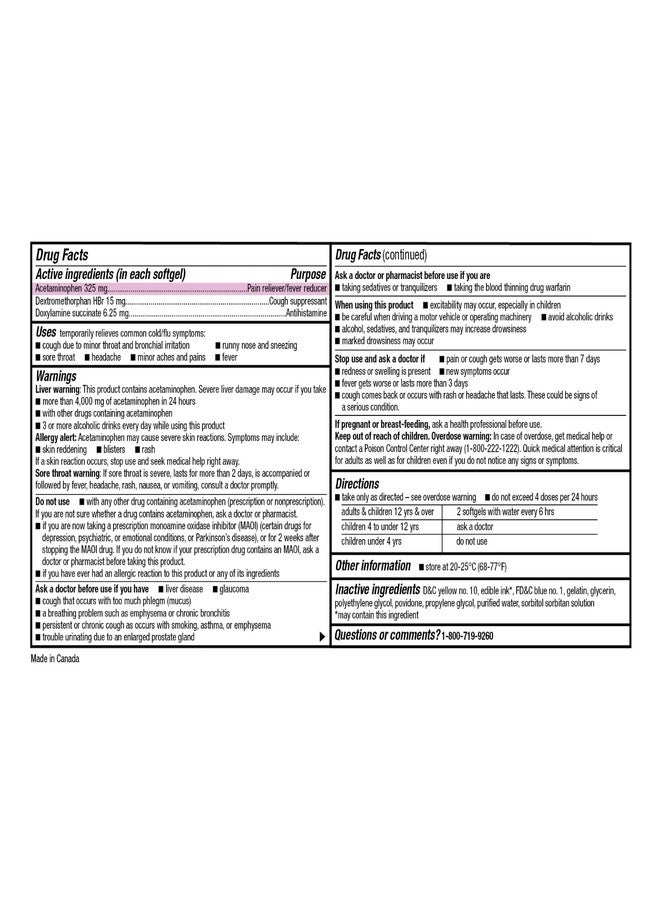 GoodSense Nighttime Cold & Flu Softgels, Relieves Aches and Pains Related to Cold & Flu, 24 Count (Pack of 1) - Image 3