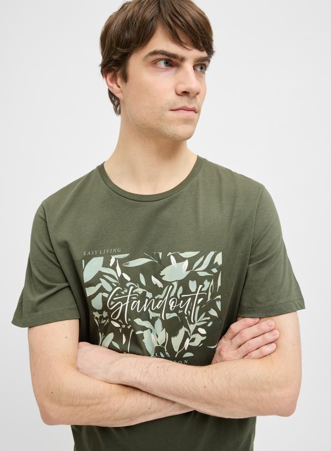 Rebel Graphic Print Crew Neck Regular Fit T-Shirt - Image 1