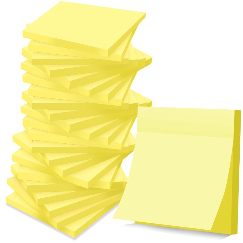 YEECOK (24 Pack) Sticky Notes 3x3 in Yellow, Clean Removal, Recyclable, Self-Stick Pads, Easy to Post for Home, Office, Notebook - Image 1