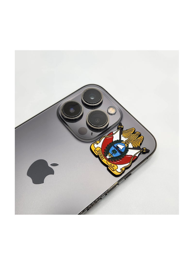 اكنور ملصق معدني ثلاثي الأبعاد بتصميم شعار الإمارات العربية المتحدة وشعار دبي - ملصق معدني عالي الجودة للهواتف المحمولة والسيارات وأجهزة الكمبيوتر المحمولة والملحقات - Image 3