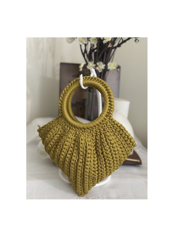 RandSac Mustard Crochet Handbag with Round Handle - Image 1