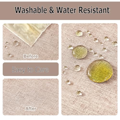 AUSSPVOCT Textured Polyester Tablecloth Rectangle 52x70 Waterproof Spill-Proof Wipeable Table Cloth Wrinkle Free Dining Table Cover for Birthday Farmhouse Spring Tablecloths Up to 36‘'X54'' - Image 3