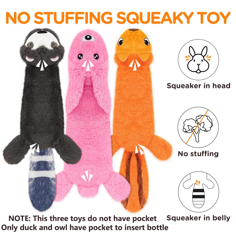FIREOR Dog Squeak Toys, No Stuffing Plush Crinkle Water Bottle Dogs Chew Toy for Small Medium Large Breed Chewer Squeaky Tough Durable Puppy Teething Chewing Interactive Keep Them Busy Birthday Gifts - Image 4