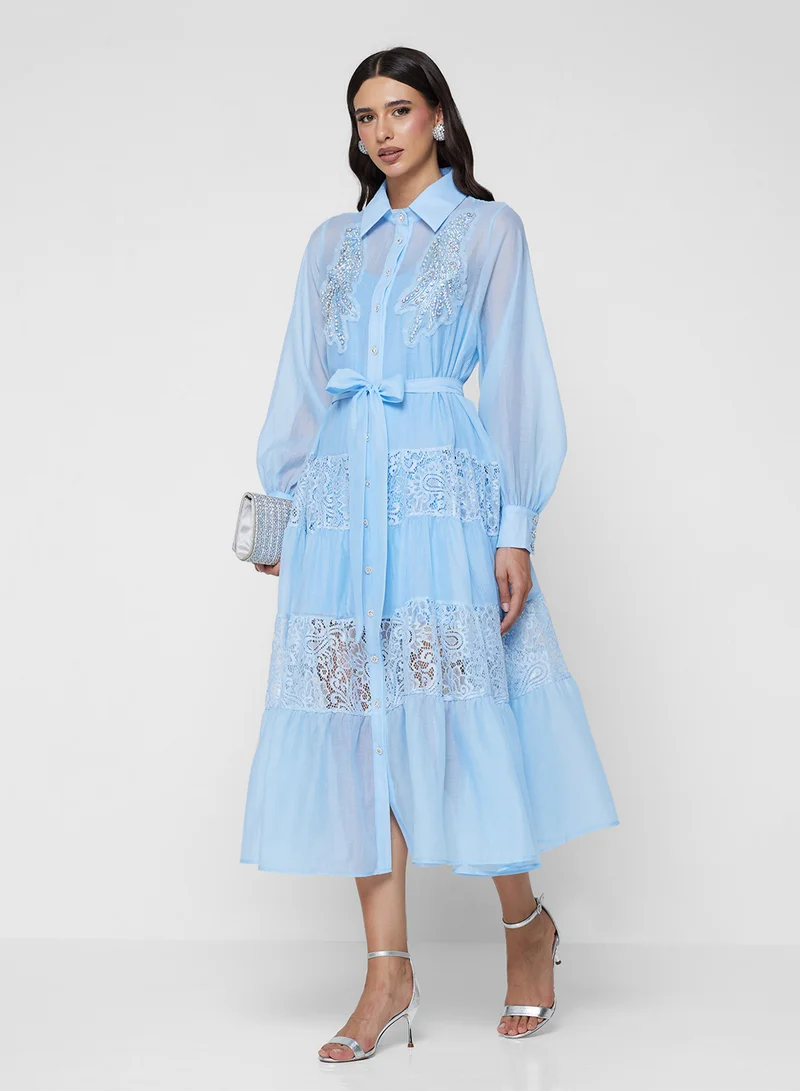 خزانة Embellished Shirt Dress