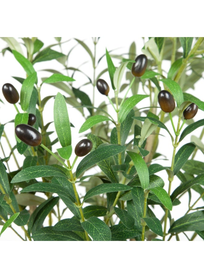 **نبات زيتون اصطناعي في أصيص - شجرة حريرية بطول 6 أقدام (180 سم)، نبات مزيف مثالي في أصيص مع سلة من القش، لتزيين المنزل/المكتب/الحديقة الحديث داخليًا/خارجيًا وهدية لاستقبال المنزل الجديد** - Image 5