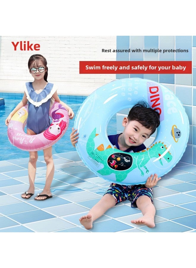 Generic Swimming Ring Children Adult Thickened Large Life Buoy Cute Cartoon Children Beginner Underarm Ring Swimming Equipment-Color:Green Dinosaur 60#(recommended 10.00 Kg-25.00 Kg - Image 3