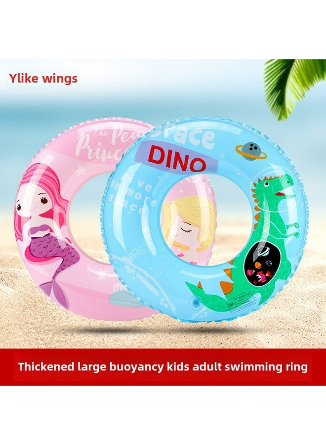 Generic Swimming Ring Children Adult Thickened Large Life Buoy Cute Cartoon Children Beginner Underarm Ring Swimming Equipment-Color:Green Dinosaur 60#(recommended 10.00 Kg-25.00 Kg - Image 2