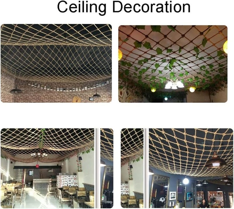 شبكة الحبل للتسلق للأطفال (تشمل جدار التسلق الصخري للملعب، الهمرقة المثبتة على الحائط، ونمط منزل الشجرة) بنية 10 ملم × 12 سم 1×2 متر - Image 5