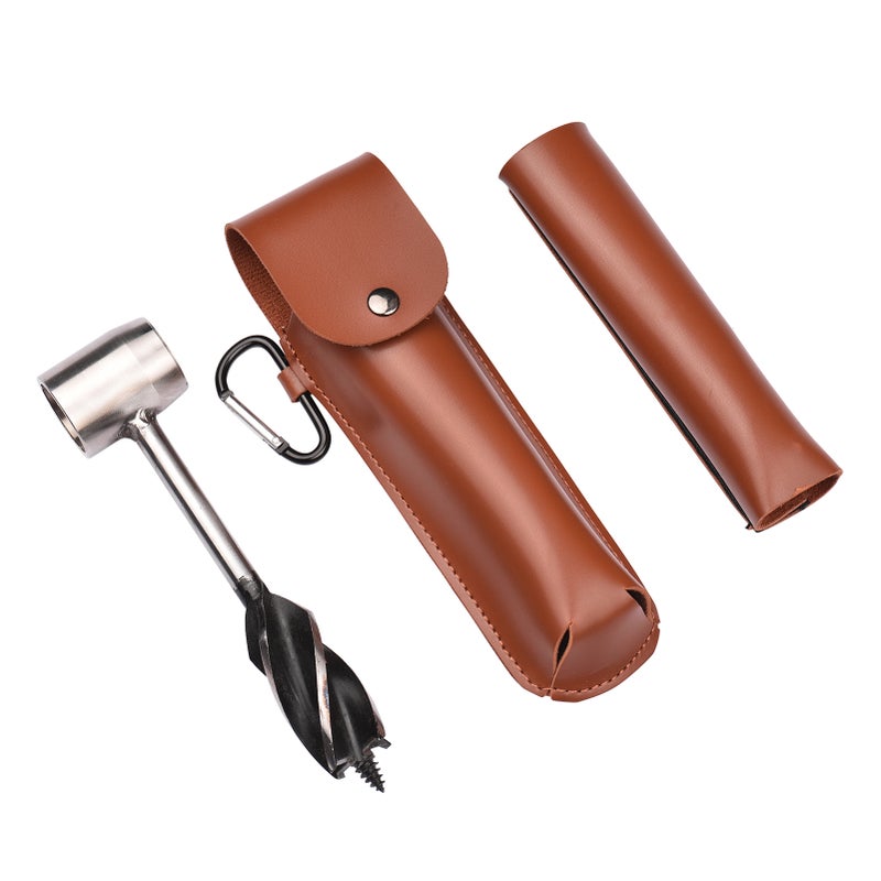 Survival Tool 4-Edge Manual Auger Settler Wrench Bushcraft Scotch Eye Hand Auger Drill for Woodworking Camping Firewood Splitting - Image 1