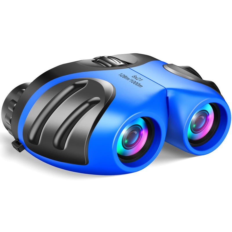 LET'S GO! Toys for 5-8 Year Old Boys, Compact Waterproof Binocular for Kids Hunting-Hiking Presents for Kids Christmas Stocking Stuffers for 6-9 Year Old Grandkids Easter Toys for Boys Blue Gifts - Image 1