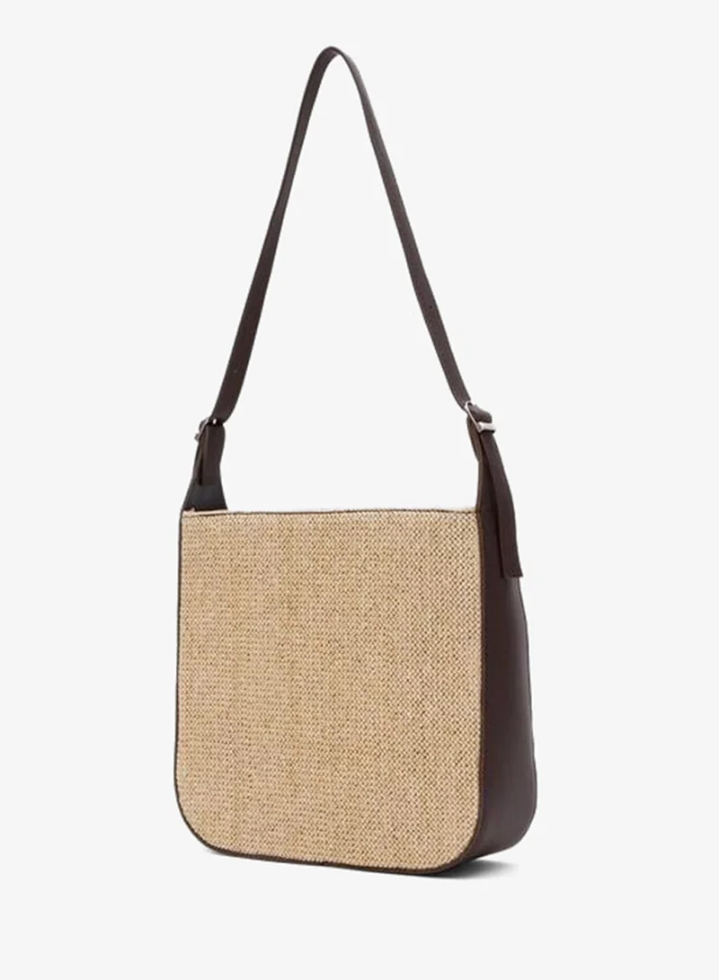Shule Bags  Valenza Brown Straw-Style Shoulder Bag. for Women | Best Price UAE