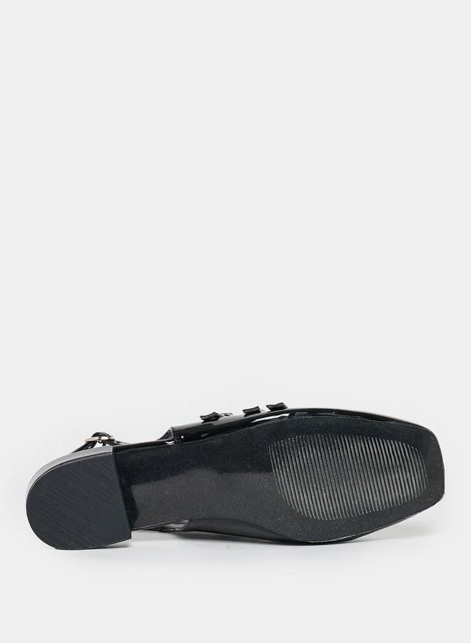 ستايلي Styli Buckled Strap Patent Casual Shoes