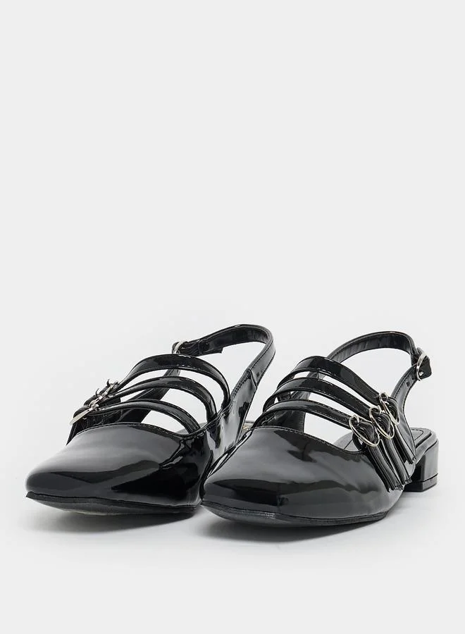 ستايلي Styli Buckled Strap Patent Casual Shoes