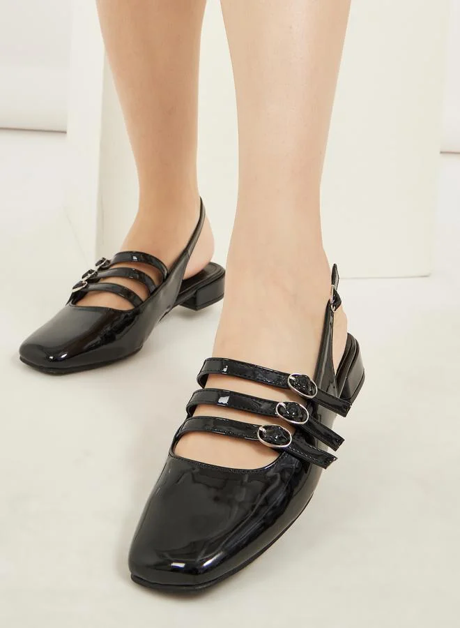 Styli Styli Buckled Strap Patent Casual Shoes