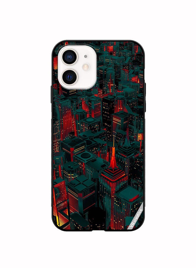 VR CREATIVE Protective Case Cover For Apple iPhone 12 mini Red City Design Multicolour - Image 1