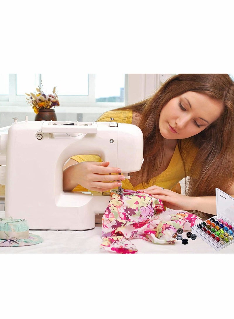 KASTWAVE 36Pcs Sewing Machine Bobbin Threads, Pre-Wound Bobbins Set with Storage Case Box for Brother/Babylock/Janome/Elna/Kenmore/Babylock/Singer Sewing Machine - Assorted Colors - Image 2