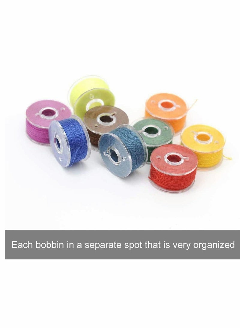 KASTWAVE 36Pcs Sewing Machine Bobbin Threads, Pre-Wound Bobbins Set with Storage Case Box for Brother/Babylock/Janome/Elna/Kenmore/Babylock/Singer Sewing Machine - Assorted Colors - Image 4