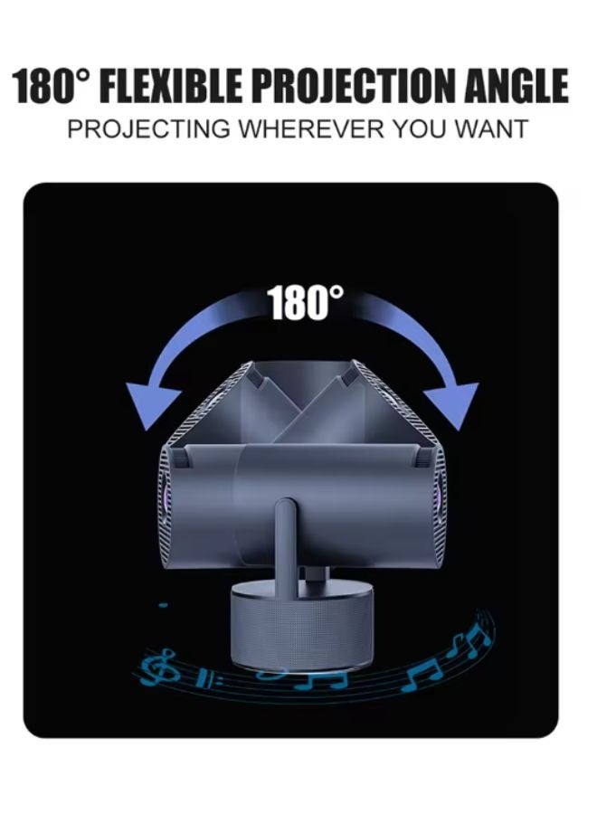 Smartbarry HT5 Pro Karaoke Portable Projector Support 4K 1080P Mini Projector with WiFi & Bluetooth Portable Premium Android 11 Projector, 180° Rotatable Stand, Dust Removal & Heat Dissipation Design for Home Theater, Office, Gaming and Business - Image 5