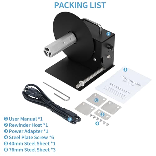 AIWFL Automatic Label Rewinder 180mm Label Rewinding Machine Speed Adjustable Label Rewinder Two-Way Rewinding Label Roller Machine Synchronize with Printer (R3 Pro) - Image 5