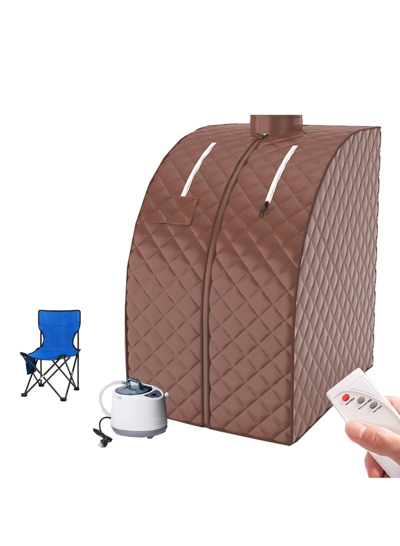 Bukela Sauna, Steam Sauna, Indoor Sauna - Portable Personal Steam Sauna SPA for Relaxation with 2.6L Steamer, Folding Chair, Remote Control, 9 Levels, Home Sauna for Gym, Yoga, Pilates, Hot Tub - Image 1