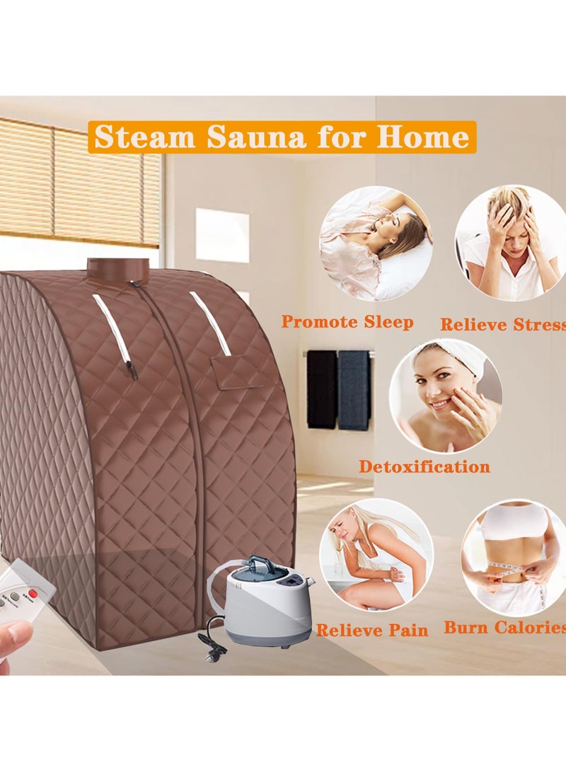 Bukela Sauna, Steam Sauna, Indoor Sauna - Portable Personal Steam Sauna SPA for Relaxation with 2.6L Steamer, Folding Chair, Remote Control, 9 Levels, Home Sauna for Gym, Yoga, Pilates, Hot Tub - Image 2