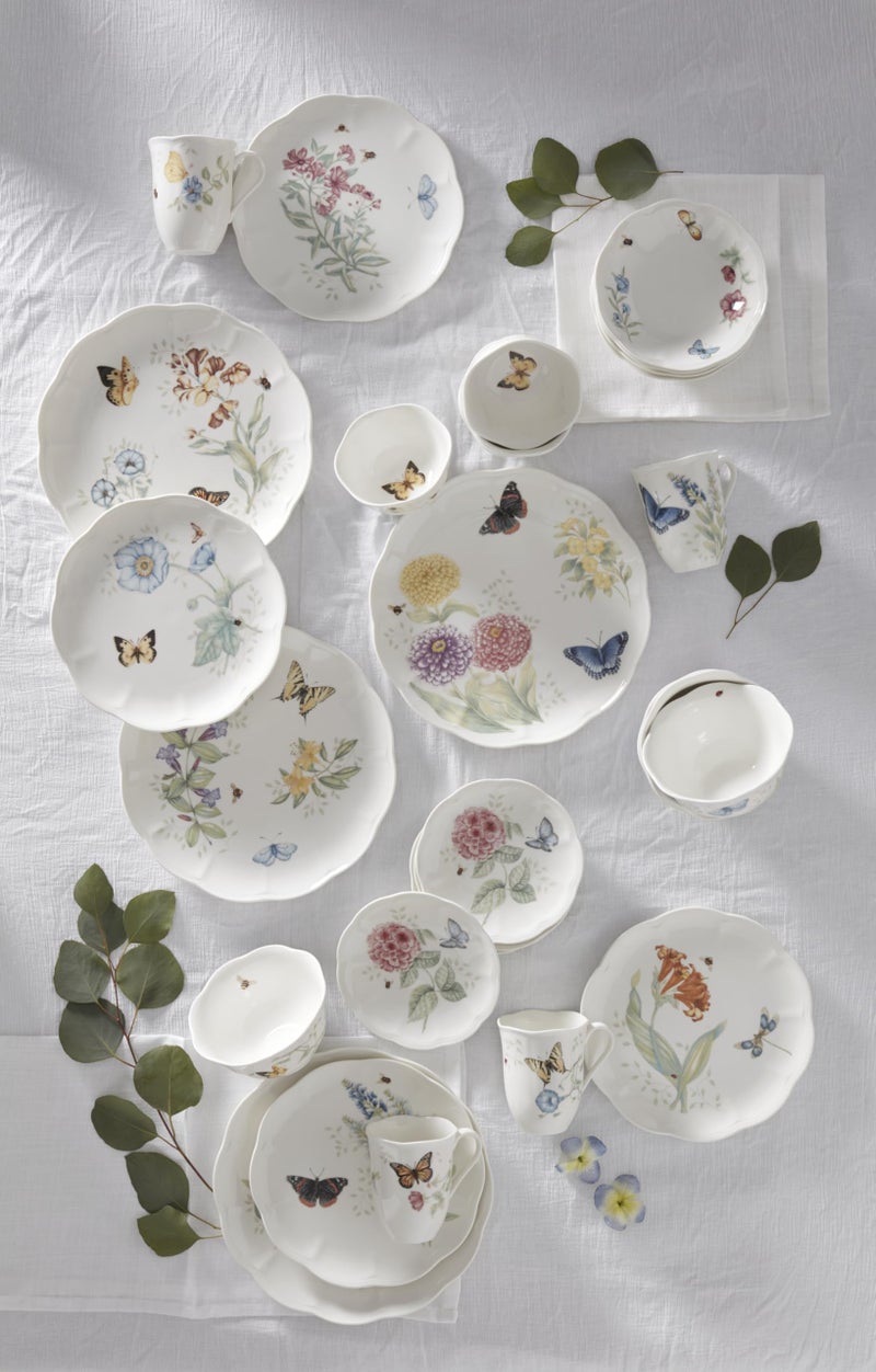 Lenox 865075 Butterfly Meadow 28-Piece Dinnerware Set, White - Image 3