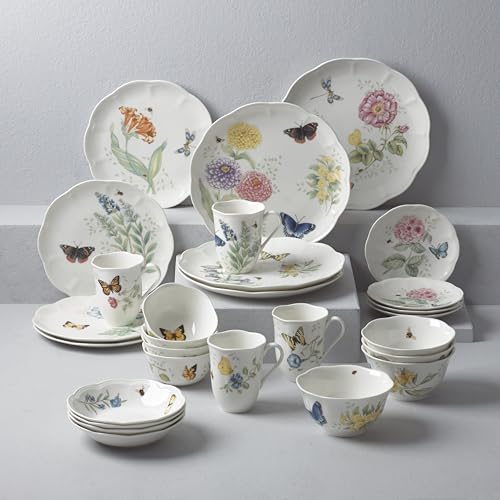 Lenox 865075 Butterfly Meadow 28-Piece Dinnerware Set, White - Image 2