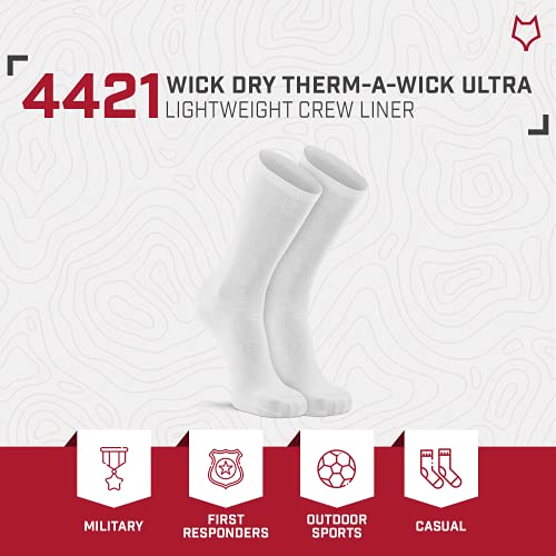 Fox River Therm-A-Wick Crew Liner Socks, Cold Weather and Winter Socks, Breathable, Moisture Wicking, Warm, White, Medium - Image 5