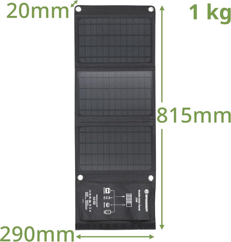 BRESSER Global sizing options 21W Mobile Solar Panel Charger with USB Classic trendy design picks - Image 5